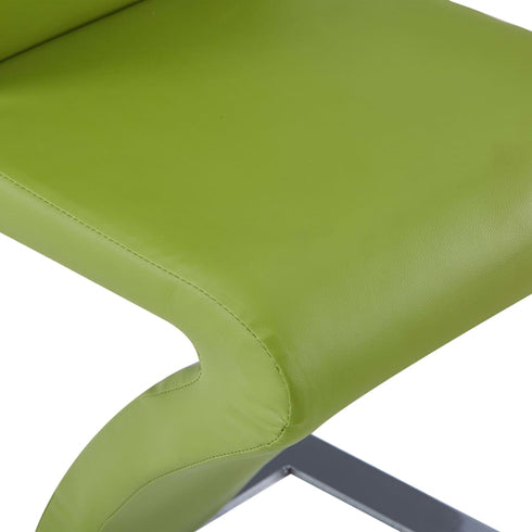 Swen Studio -  Dining Chairs with Zigzag Shape 6 pcs Green Faux Leather